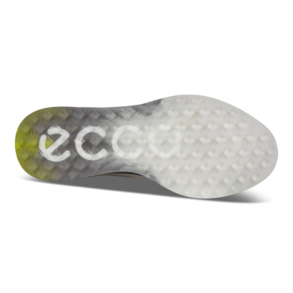 ECCO Mens Golf Shoes White/Green - S-Three Spikeless - VDR-935278